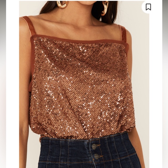 Free People Shimmer & Shine Bodysuit in Sunset Sequins New With Tags Size XS - Picture 7 of 12